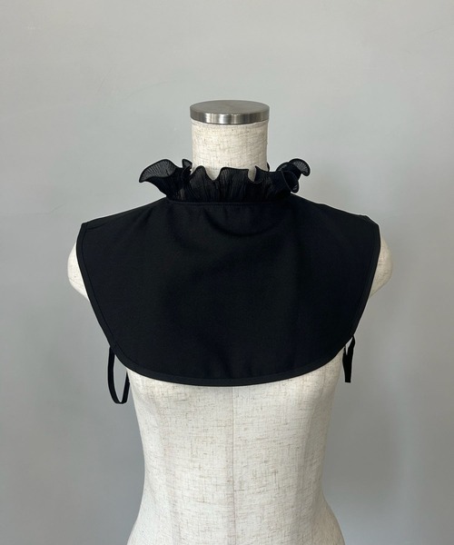 SANSeLF（サンセルフ）の「【SANSeLF】 プリーツフリル スタンドネック フェイクトップス 付け襟 saa25s014（付け襟・レディース・ホワイト/ブラック・FREE）」の19枚目の写真