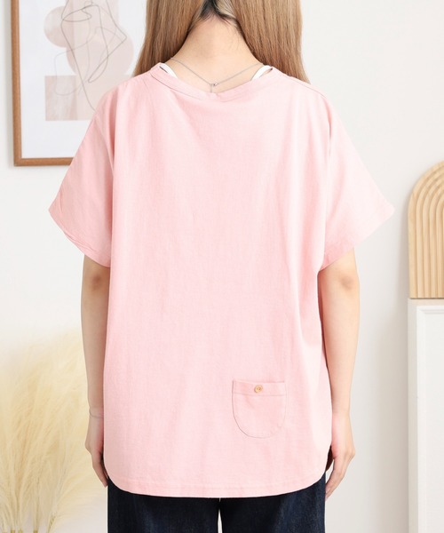 Emago(イマゴ)の「EMAGO ねこアイスクリーム刺繍ドルマンT(Tシャツ/カットソー・レディース・ピンク/ホワイト/チャコールグレー・FREE)」の12枚目の写真