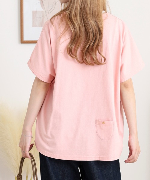 Emago(イマゴ)の「EMAGO ねこアイスクリーム刺繍ドルマンT(Tシャツ/カットソー・レディース・ピンク/ホワイト/チャコールグレー・FREE)」の6枚目の写真