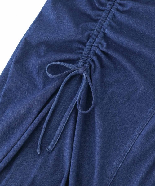 n'OrLABEL（ノアールレーベル）の「『ドロストストレッチデニムスカート』（デニムスカート・レディース・ブラック/ブルー・2/1）」の4枚目の写真