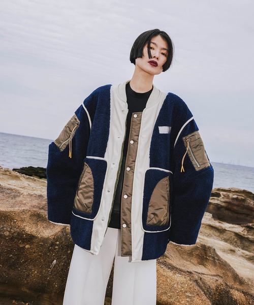 REVERSIBLE MIXED FABRIC CT（ノーカラーコート）｜OMMO（オーエム