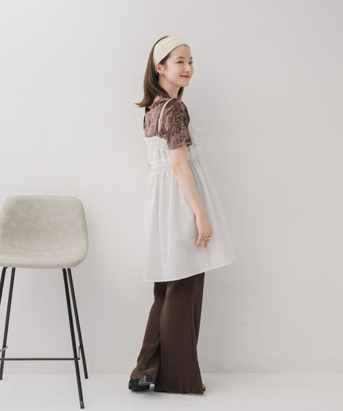 RETRO GIRL(レトロガール)の「キャミフリルチュニックOP(ワンピース・レディース・ホワイト/ブラック・FREE)」の5枚目の写真