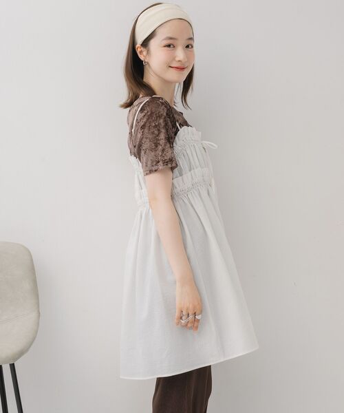 RETRO GIRL(レトロガール)の「キャミフリルチュニックOP(ワンピース・レディース・ホワイト/ブラック・FREE)」の9枚目の写真