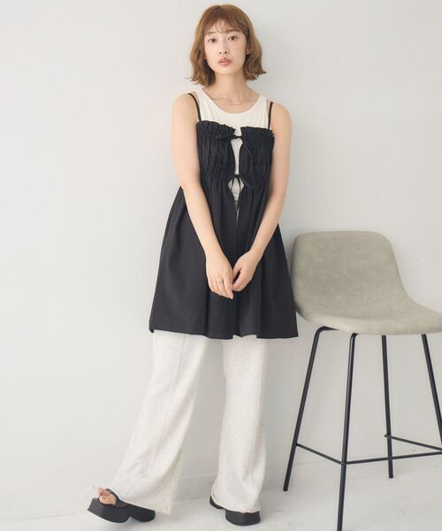 RETRO GIRL(レトロガール)の「キャミフリルチュニックOP(ワンピース・レディース・ホワイト/ブラック・FREE)」の12枚目の写真