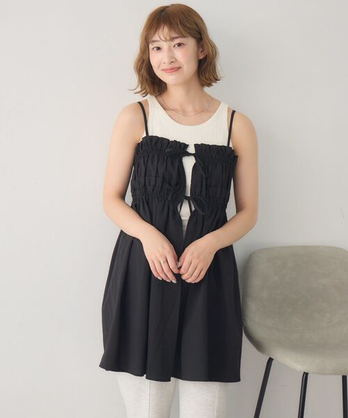 RETRO GIRL(レトロガール)の「キャミフリルチュニックOP(ワンピース・レディース・ホワイト/ブラック・FREE)」の16枚目の写真