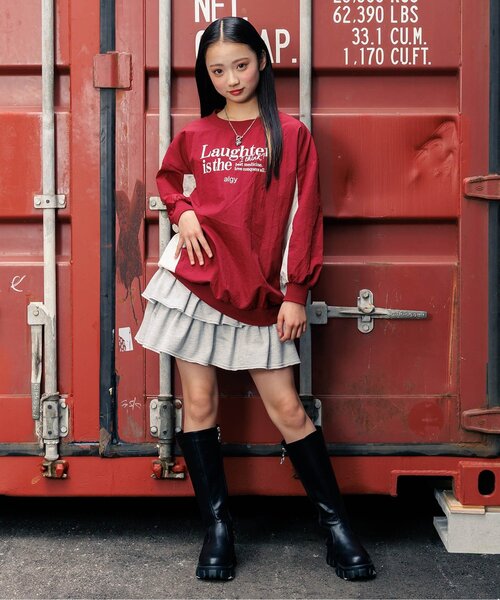 algy(アルジー)の「カットソーフリルスカパン(スカート・キッズ・ブラック/グレー・XX-SMALL/X-SMALL/MEDIUM/SMALL)」の16枚目の写真