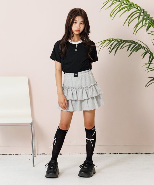 algy(アルジー)の「カットソーフリルスカパン(スカート・キッズ・ブラック/グレー・XX-SMALL/X-SMALL/MEDIUM/SMALL)」の20枚目の写真