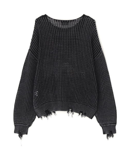 DANKE SCHON（ダンケシェーン）の「DankeSchon/ダンケシェーン/CHEMICAL MESH KNIT CREWNECK（ニット/セーター・メンズ・ブラック・L/M）」の6枚目の写真