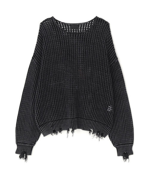 DANKE SCHON(_PVF[)DankeSchon/_PVF[/CHEMICAL MESH KNIT CREWNECK(jbg/Z[^[)