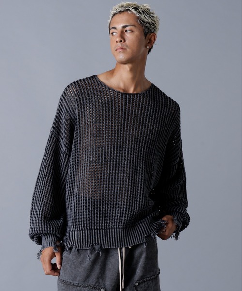 DANKE SCHON（ダンケシェーン）の「DankeSchon/ダンケシェーン/CHEMICAL MESH KNIT CREWNECK（ニット/セーター・メンズ・ブラック・L/M）」の17枚目の写真