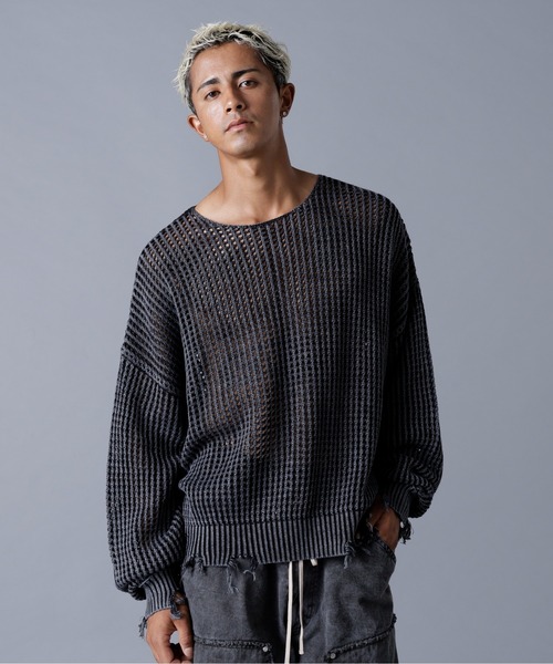 DANKE SCHON（ダンケシェーン）の「DankeSchon/ダンケシェーン/CHEMICAL MESH KNIT CREWNECK（ニット/セーター・メンズ・ブラック・L/M）」の18枚目の写真