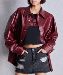 GYDA | フェイクレザースタイリングシャツ(シャツ/ブラウス)