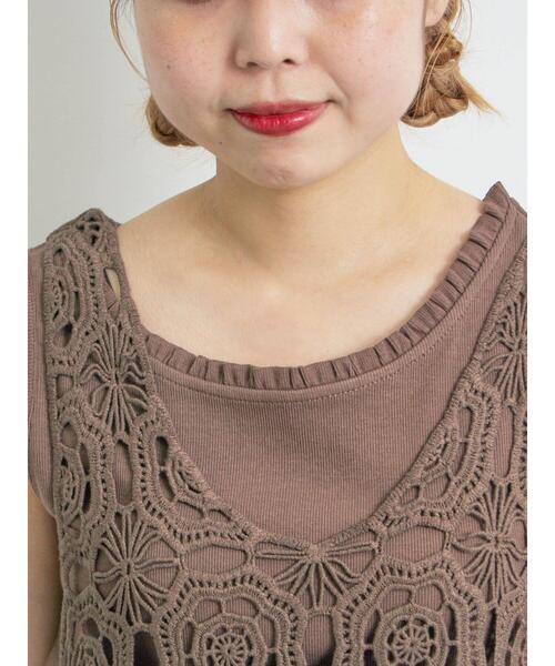 SM2（エスエムツー）の「マシンクロシェ編みベスト（ベスト・レディース・ブラック/ダークブラウン/キナリ・F）」の19枚目の写真