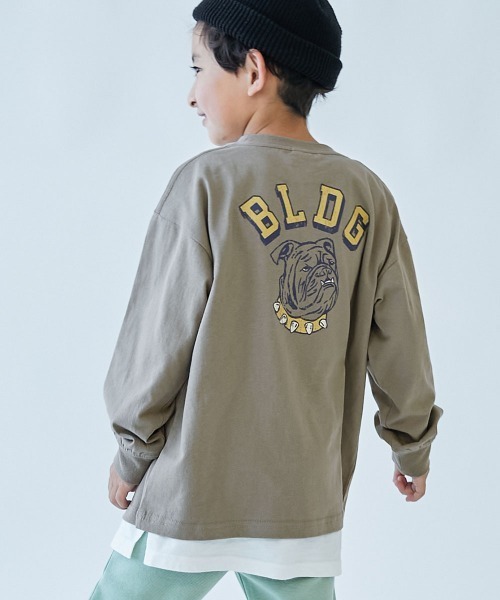 devirock(デビロック)の「綿100% デビラボ BIGシルエット プリント袖リブ 長袖Tシャツ ロンT(Tシャツ/カットソー・キッズ・グレー系1/ブラック系2/ブラック系3/ブラック系4/ベージュ系1/ホワイト系1/ブラック系1/ピンク系1/グリーン系1/ベージュ系2/グリーン系3/グリーン系4/グリーン系2/ブルー系1・90cm/110cm/100cm/120cm/130cm/140cm/150cm/160cm)」の7枚目の写真