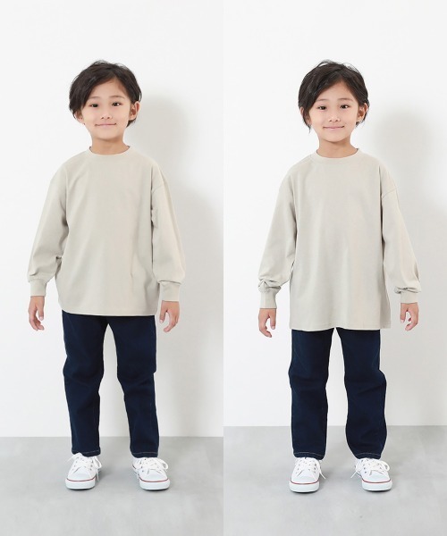 devirock(デビロック)の「綿100% デビラボ BIGシルエット プリント袖リブ 長袖Tシャツ ロンT(Tシャツ/カットソー・キッズ・グレー系1/ブラック系2/ブラック系3/ブラック系4/ベージュ系1/ホワイト系1/ブラック系1/ピンク系1/グリーン系1/ベージュ系2/グリーン系3/グリーン系4/グリーン系2/ブルー系1・90cm/110cm/100cm/120cm/130cm/140cm/150cm/160cm)」の17枚目の写真