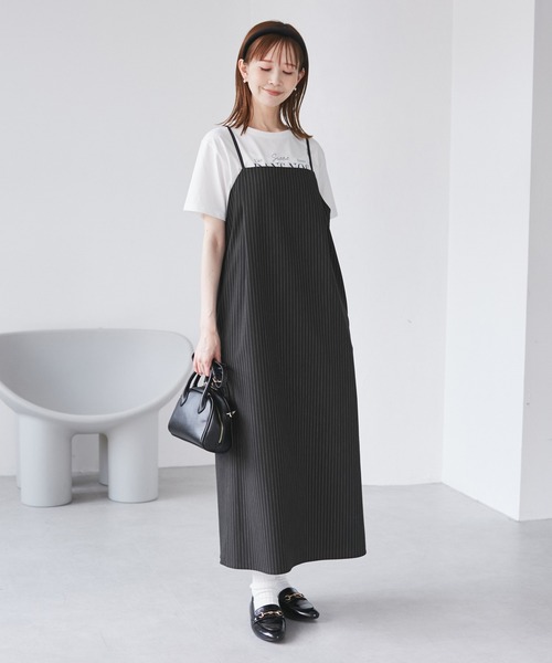 セール】ストライプアイラインキャミワンピース/セットアップ対応