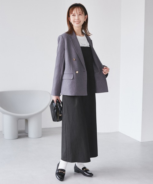 ROPE' PICNIC（ロペピクニック）の「ストライプアイラインキャミワンピース/セットアップ対応（ワンピース・レディース・ライトグレー/ネイビー・FREE）」の21枚目の写真