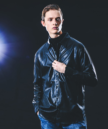 5351 POUR LES HOMMES | エンボスプリント レザータッチ アラベスク柄 長袖シャツ(シャツ/ブラウス)