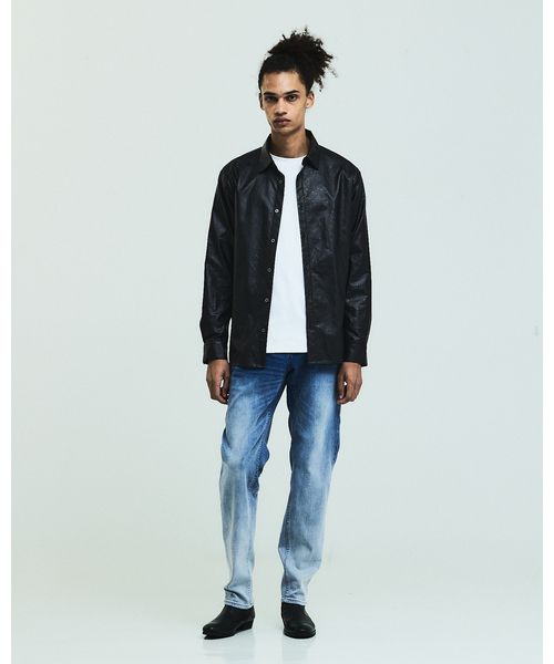 5351 POUR LES HOMMES（ゴーサンゴーイチプールオム）の「エンボスプリント レザータッチ アラベスク柄 長袖シャツ（シャツ/ブラウス・メンズ・ブラック・50/48/46/44）」の11枚目の写真