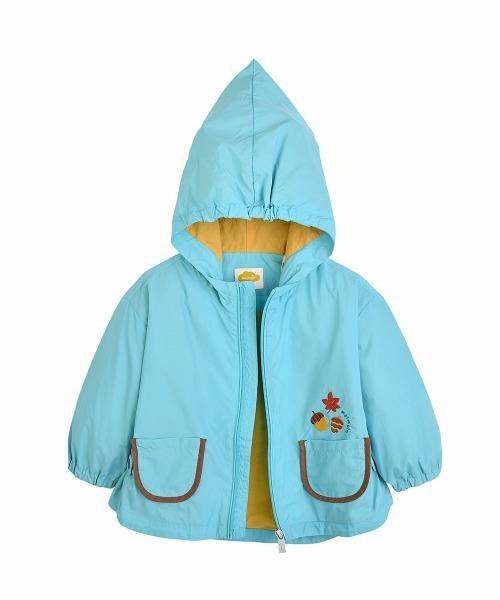 moimoln（モイモルン）の「【ReRe】フード付きウィンドブレーカー（ナイロンジャケット・キッズ・ミント/クリーム・90cm/100cm/110cm/120cm/130cm）」の3枚目の写真