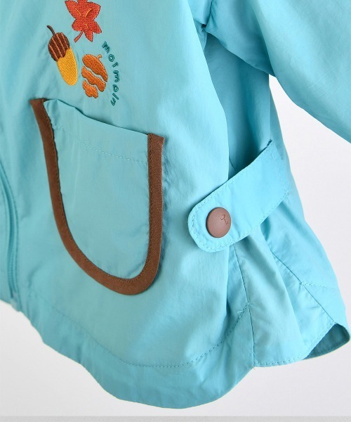 moimoln（モイモルン）の「【ReRe】フード付きウィンドブレーカー（ナイロンジャケット・キッズ・ミント/クリーム・90cm/100cm/110cm/120cm/130cm）」の8枚目の写真