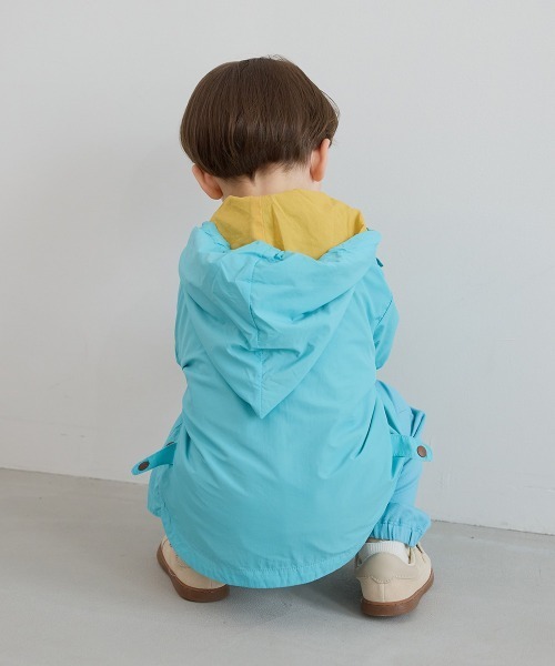 moimoln（モイモルン）の「【ReRe】フード付きウィンドブレーカー（ナイロンジャケット・キッズ・ミント/クリーム・90cm/100cm/110cm/120cm/130cm）」の19枚目の写真