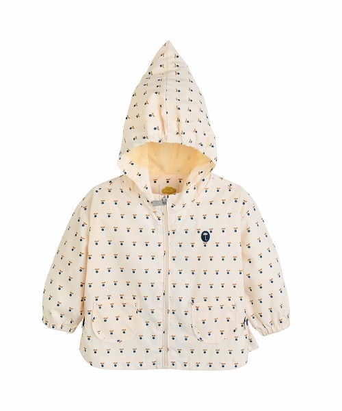 moimoln（モイモルン）の「【ReRe】フード付きウィンドブレーカー（ナイロンジャケット・キッズ・ミント/クリーム・90cm/100cm/110cm/120cm/130cm）」の11枚目の写真