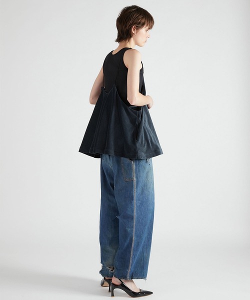 crinkle crinkle crinkle キャミソール　黒　2way セール】【crinkle crinkle crinkle】3D embroidery camisole/3D