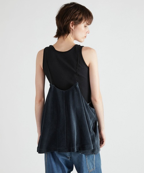 crinkle crinkle crinkle キャミソール　黒　2way セール】【crinkle crinkle crinkle】3D embroidery camisole/3D