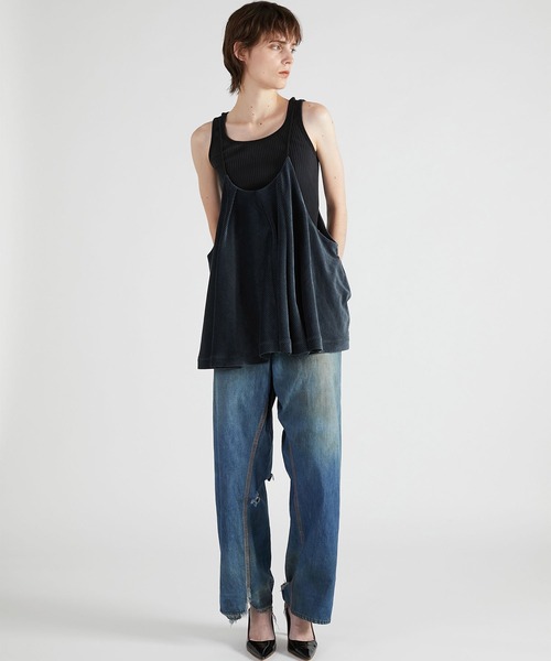 crinkle crinkle crinkle】velvet border cami/ヴェルヴェット
