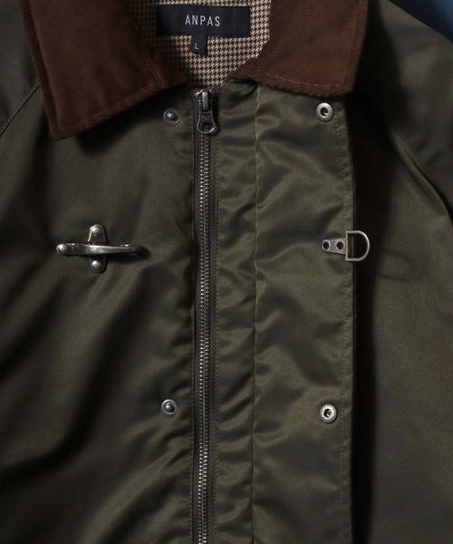 ANPAS（アンパス）の「ANPAS Corduroy Collar Fireman Buckle Hunting Jacket/ANPAS 別注 襟コーデュロイ ファイヤーマンバックル 薄中綿ハンティングジャケット ブルゾン アウター メンズ（ブルゾン・メンズ・ブラック/オリーブ・M/L/LL）」の8枚目の写真