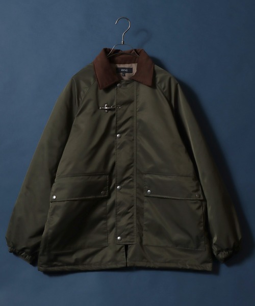 ANPAS（アンパス）の「ANPAS Corduroy Collar Fireman Buckle Hunting Jacket/ANPAS 別注 襟コーデュロイ ファイヤーマンバックル 薄中綿ハンティングジャケット ブルゾン アウター メンズ（ブルゾン・メンズ・ブラック/オリーブ・M/L/LL）」の4枚目の写真