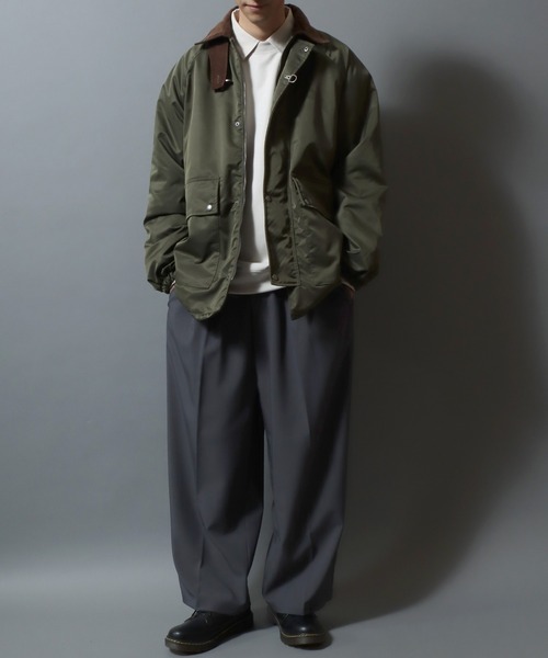 ANPAS（アンパス）の「ANPAS Corduroy Collar Fireman Buckle Hunting Jacket/ANPAS 別注 襟コーデュロイ ファイヤーマンバックル 薄中綿ハンティングジャケット ブルゾン アウター メンズ（ブルゾン・メンズ・ブラック/オリーブ・M/L/LL）」の18枚目の写真