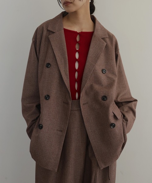 チェックテーラードジャケット（テーラードジャケット）｜hellam（へ