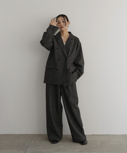 hellam(へラム)の「チェックテーラードジャケット(テーラードジャケット・レディース・ブラック/ブラウン/ベージュ・FREE)」の7枚目の写真