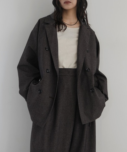 hellam(へラム)の「チェックテーラードジャケット(テーラードジャケット・レディース・ブラック/ブラウン/ベージュ・FREE)」の8枚目の写真