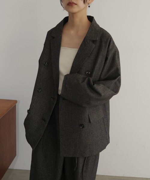 hellam(へラム)の「チェックテーラードジャケット(テーラードジャケット・レディース・ブラック/ブラウン/ベージュ・FREE)」の16枚目の写真