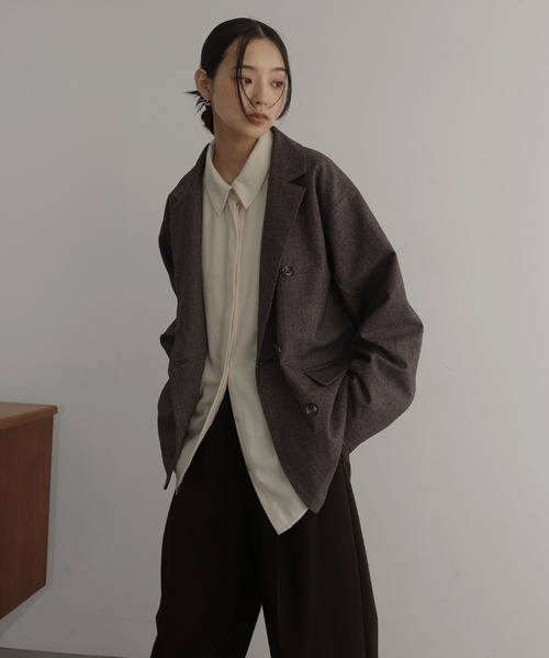 hellam(へラム)の「チェックテーラードジャケット(テーラードジャケット・レディース・ブラック/ブラウン/ベージュ・FREE)」の21枚目の写真