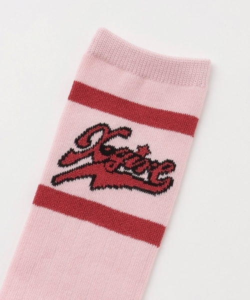 X-girl Stages(エックスガールステージス)の「ラメラインニーハイソックス(ソックス/靴下・キッズ・オフホワイト/ピンク/ブラック・19-21cm/15-17cm/17-19cm)」の13枚目の写真