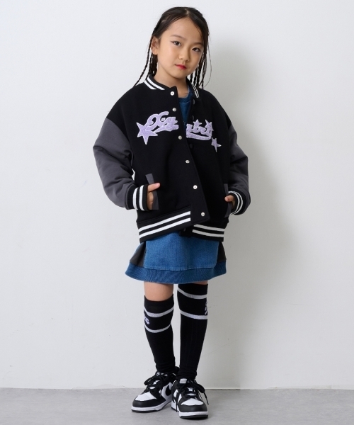 X-girl Stages(エックスガールステージス)の「ラメラインニーハイソックス(ソックス/靴下・キッズ・オフホワイト/ピンク/ブラック・19-21cm/15-17cm/17-19cm)」の4枚目の写真