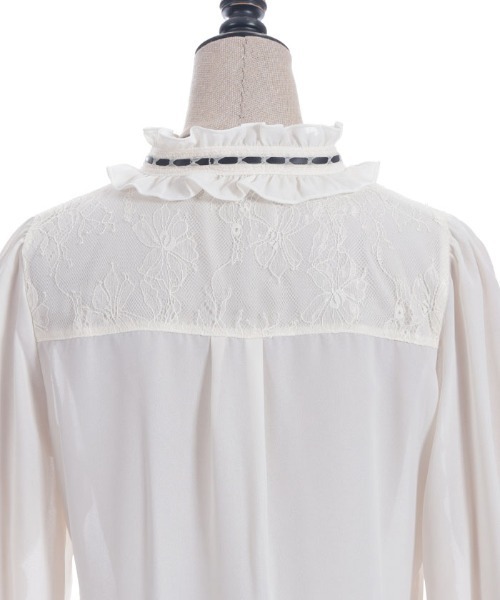 梯子レーススタンドカラーブラウス（シャツ/ブラウス）｜axes