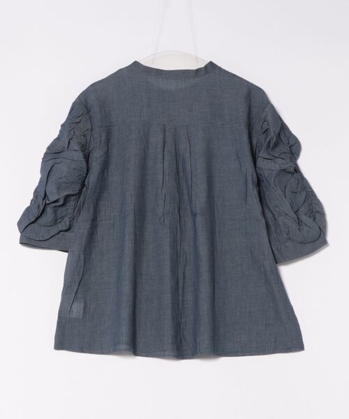 Cepica（セピカ）の「ギャザースリーブブラウス（シャツ/ブラウス・レディース・ブルー/ネイビー・FREE）」の3枚目の写真