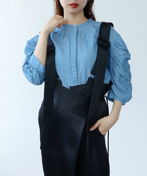 Cepica（セピカ）の「ギャザースリーブブラウス（シャツ/ブラウス・レディース・ブルー/ネイビー・FREE）」の10枚目の写真