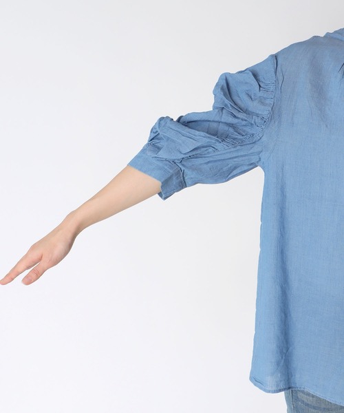 Cepica（セピカ）の「ギャザースリーブブラウス（シャツ/ブラウス・レディース・ブルー/ネイビー・FREE）」の17枚目の写真