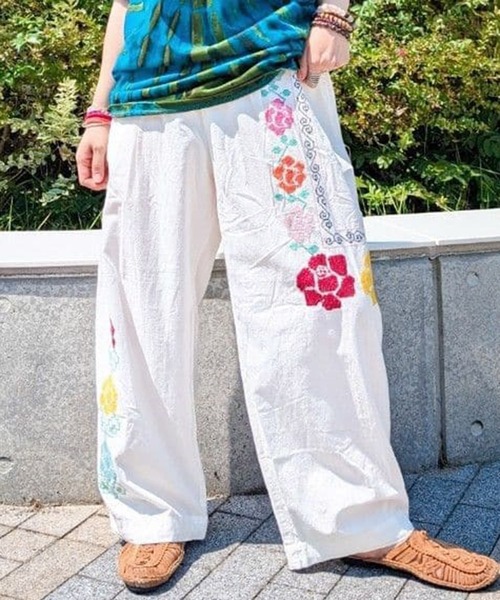 チャイハネ(チャイハネ)の「【チャイハネ】グルイム刺繍MEN'Sパンツ(その他パンツ・メンズ・ホワイト/ブラック・FREE)」の1枚目の写真