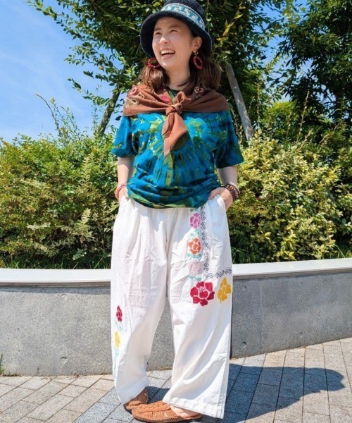 チャイハネ(チャイハネ)の「【チャイハネ】グルイム刺繍MEN'Sパンツ(その他パンツ・メンズ・ホワイト/ブラック・FREE)」の8枚目の写真