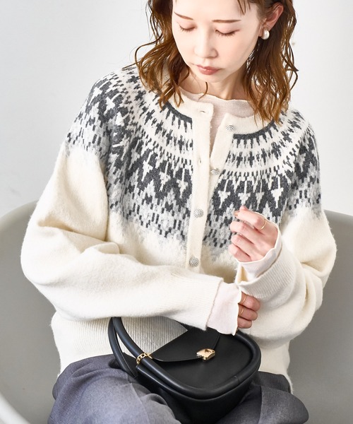 セール】ノルディック柄カーディガン（カーディガン/ボレロ）｜ROPE