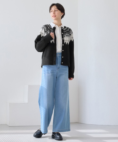 ROPE' PICNIC(ロペピクニック)の「ノルディック柄カーディガン(カーディガン/ボレロ・レディース・ブラック/オフホワイト・FREE)」の11枚目の写真