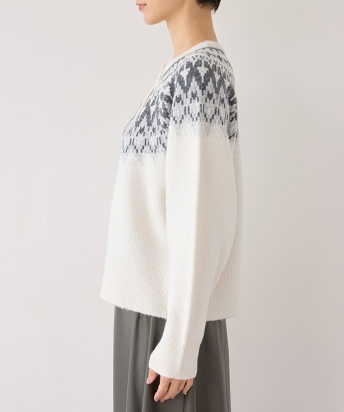 ROPE' PICNIC(ロペピクニック)の「ノルディック柄カーディガン(カーディガン/ボレロ・レディース・ブラック/オフホワイト・FREE)」の22枚目の写真