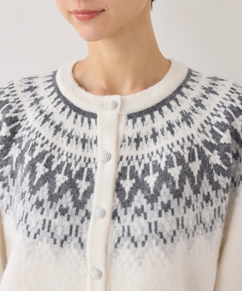 ROPE' PICNIC(ロペピクニック)の「ノルディック柄カーディガン(カーディガン/ボレロ・レディース・ブラック/オフホワイト・FREE)」の20枚目の写真